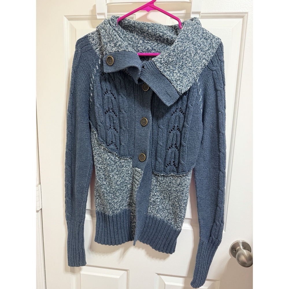 VTG BKE Buckle Fitted WomenCardigan Blazer Knit Sweater Boho Y2K Shabby Fairy M